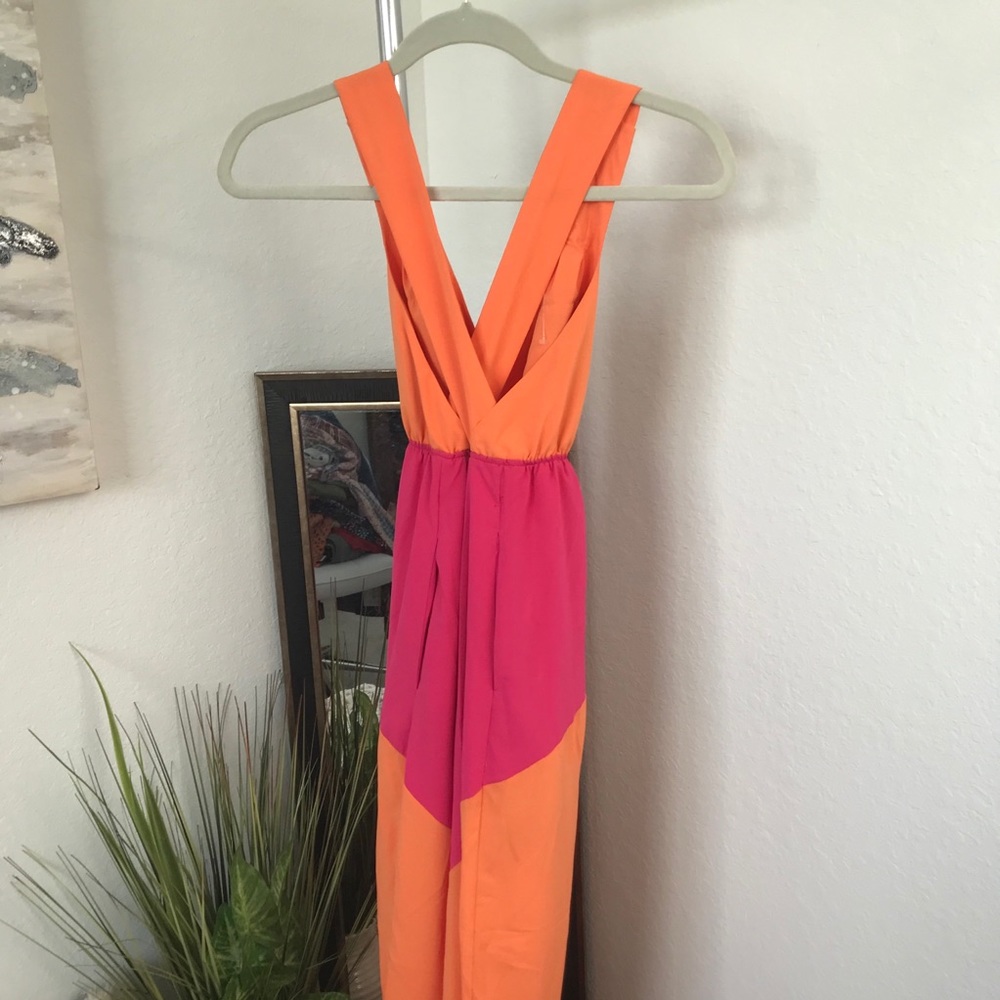 Judith March Pink/Orange Color Block Dress NWT